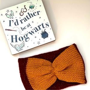 Knit Sparkly Hogwarts House Gryffindor Headband Earwarmer